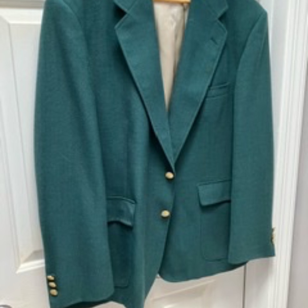 Men's custom blazer in forest green